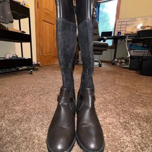 Shoe Dazzle Black Small Heeled Boots